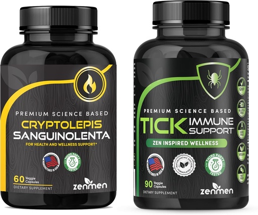 [BRSRAGQKOEIAY335] Zenmen Immune Support Bundle: Tick Immune Support and Cryptolepis Sanguinolenta Capsules