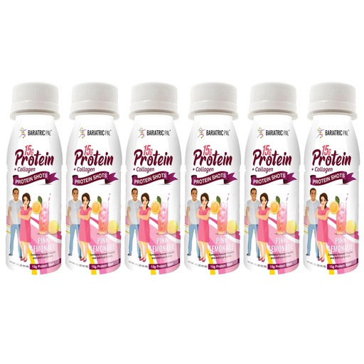 [BRSWGZAKCQHRMETX] BariatricPal Collagen & Whey Protein Shots - Pink Lemonade