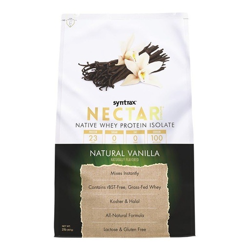 [BRSWGBI7OV5AYALU] Syntrax Nectar Naturals, All Natural Whey Protein Isolate, Smooth & Creamy, Natural Vanilla, 2 lbs.