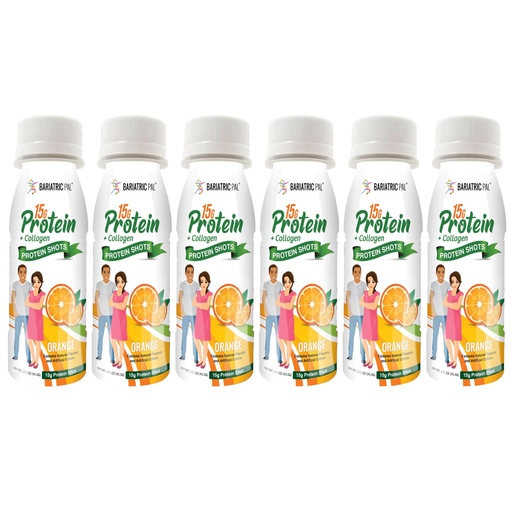 [BRSWGZANOF6WYFL4] BariatricPal 15g Whey & Collagen Complete Protein Shots - Orange