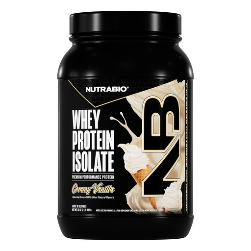 [BRSWIHYOCAIAGFD4] NutraBio 100% Whey Protein Isolate Protein Powder, 25g Protein with Complete Amino Acid Profile, Non-GMO, Soy & Gluten Free, Low Carb, Low Calorie Whey Protein Powder, Creamy Vanilla, 2 Lbs