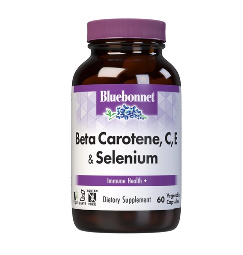 [BRSWIYQZBQPB4DDY] Bluebonnet Beta Carotene C and E Plus Selenium Vegetarian Capsules, 60 Count