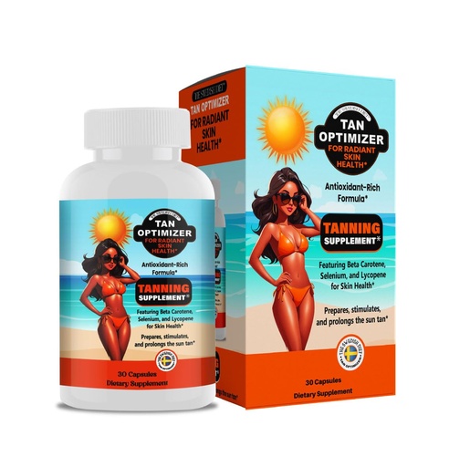 [BRSRAGT2DMCR4ALG] Tan Optimizer – Sugar-Free Tanning Supplement for a Healthy, Golden Glow | Beta Carotene, Selenium, Lycopene & Antioxidants – 30 Capsules