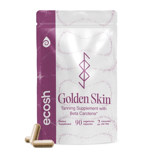 [BRSRG2QEOR6QA2Q2] Ecosh Golden Skin Tanning Supplement for Women & Men – Potent Tanning Pills with Beta Carotene, Lutein & L-Tyrosine for Skin Health | Natural Antioxidant Supplement & Tanning Vitamins | 90 Capsules