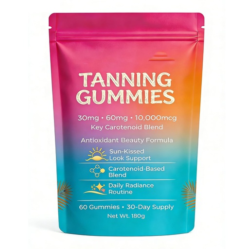 [BRSRGAI6OIMQE3I2] Skin Tanning Gummies – Antioxidant Beauty Gummies with Beta-Carotene & Lycopene, Supports Healthy-Looking Skin, Daily Routine, 60 Count (1pc)