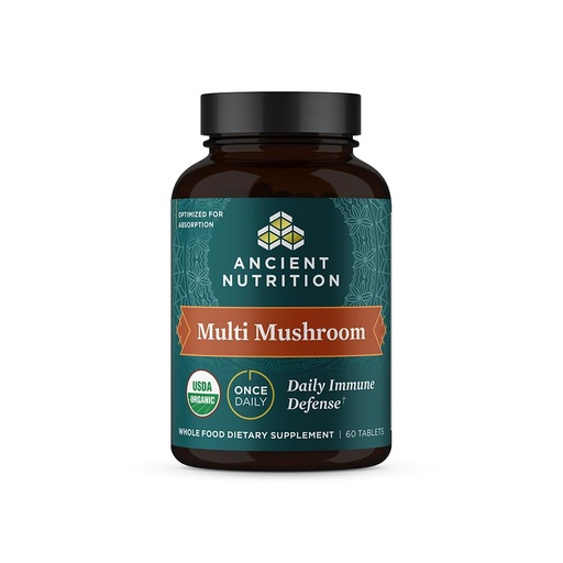 [BRSWYAY6OQNQOFDH] Ancient Nutrition Mushroom Supplement, Organic Multi Mushroom Immune Support Tablet, Supports Stress Response, Gluten Free, Paleo and Keto Friendly, 60 Count