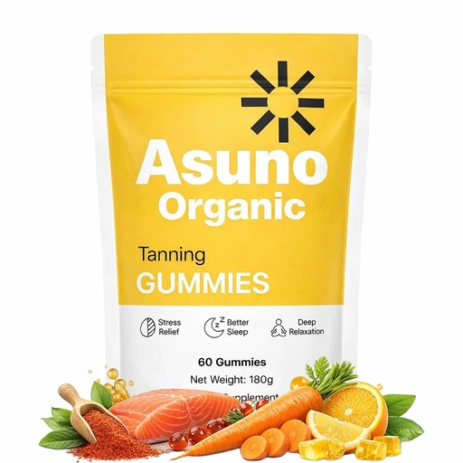 [BRSRGAIZBUNAAGQ7] Tanning Gummies for Women & Men with Astaxanthin, Beta Carotene, Vitamin C, Sunless Tanning Supplement for Various Skin Types, Supports Skin Health, Gentle