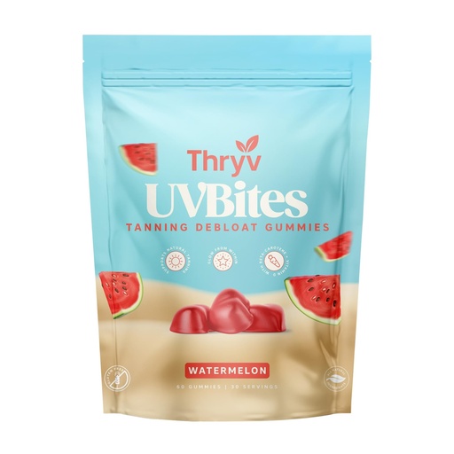 [BRSREGT6BAOQK3TU] UVBites - Tanning Gummies - Self Tan Supplement - Tanning Pill - Fast Acting & Debloating Melanin Supplement with Beta Carotene, Astaxanthin, Niacinamide - Glow Up Skin (60 Count, Watermelon)
