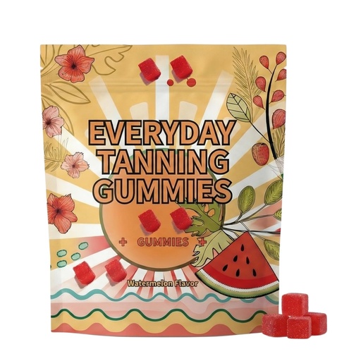 [BRSRE233AF7R4CL5] Daily Tanning Gummies – Natural Sunless Tanning for Women with Astaxanthin, Lycopene & Beta Carotene – Antioxidant Rich, Boosts Melanin – Watermelon Flavor – 60 Chewables
