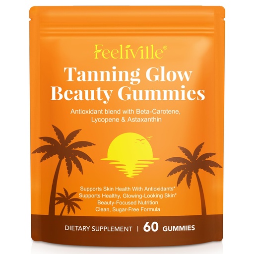 [BRSRGBD5OQMA4CLU] Tanning Gummies with Astaxanthin for Women and Men, Sunless Tanning Gummies with Beta Carotene, Lycopene & Astaxanthin, Healthy Tanning Skin, Vegan & Sugar Free - 60 Count
