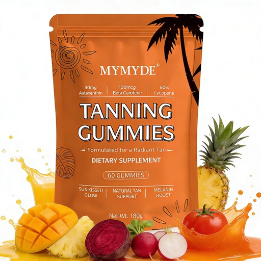 [BRSRGBALOQBQME3G] Skin Tanning Gummies for Women, with Vitamin C & E, Astaxanthin, Beta Carotene, Skin Radiance & Hydration for Natural Looking Glow, Bronzing, Non-GMO, Vegan & Sugar Free - 60 Chew