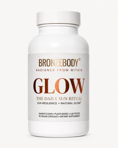 [BRSRGATQC4FWC2Y3] Bronzebody® GLOW — 5-in-1 Daily Photonutrition Capsule | Astaxanthin, Lycopene, Beta-Carotene, Lutein & Annatto Tocotrienols | Warm Glow + Sun Resilience | 90 Vegan Capsules 1 Month Supply