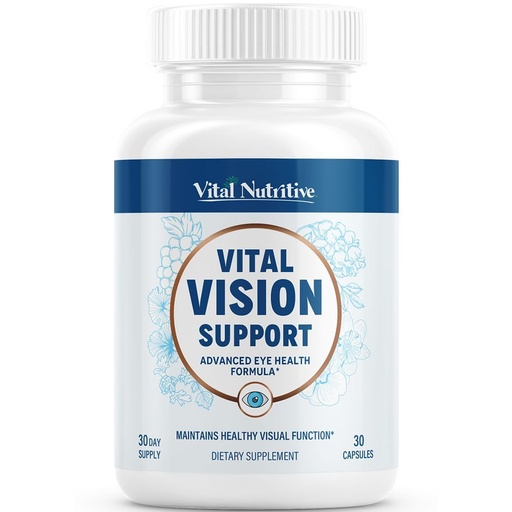 [BRSRACQ7DJ5RY3TX] Vital Vision Support – Eye Health Supplement with Vitamin A, Lutein, Beta Carotene & Antioxidants – Eye Vitamins Support Hydration & Oxidative Stress -30 Days Serving