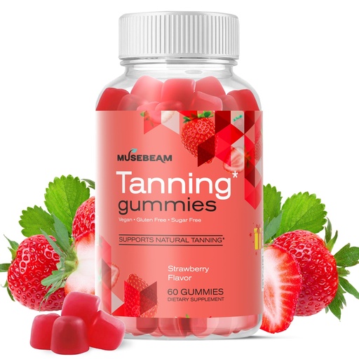 [BRSRGBQBDJ5QYEL4] musebeam Tanning Gummies for Women - Daily Self Tan Chews that Work Fast Without Sun - Sunless Tan Skin Health Glow Up Sugar Free Vegan Oral Melanin Supplement with Beta Carotene Astaxanthin Lycopene