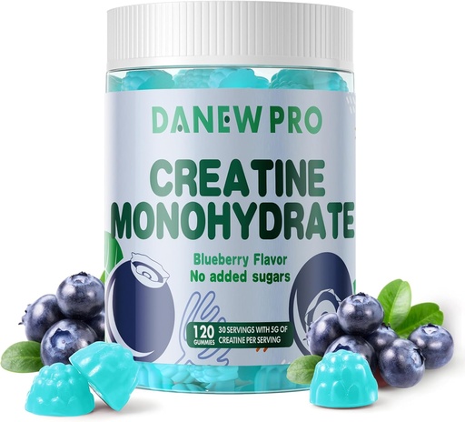 [BRSROCQEBEFBOE3O] Creatine Monohydrate Gummies 5000mg for Men & Women, Creatine Monohydrate for Muscle Strength, Muscle Builder, Energy Boost, Pre-Workout Supplement(120 Count)-Blueberry Flavor