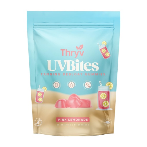 [BRSRGGQ5OUBREFI2] UVBites - Tanning Gummies - Self Tan Supplement - Tanning Pill - Fast Acting & Debloating Melanin Supplement with Beta Carotene, Astaxanthin, Niacinamide - Glow Up Skin (60 Count, Pink Lemonade)