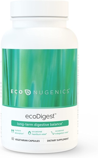 [BRSWIYQ7A4CGIF3K] EcoNugenics EcoDigest Digestive Health Supplement - 60 Capsules- Digestive Support - Herbs, Medicinal Mushrooms & Enzymes