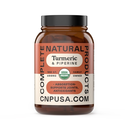 [BRSRECY2OENQ4CY3] CNP Organic Turmeric with Piperine Capsules 600mg - High Absorption Curcumin with Black Pepper, Plant Based Supplement, Clean Formula No Fillers, 100 Count Glass Bottle, Made in USA, Family Owned