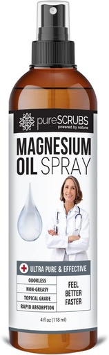 [BRSWGAAOA4MAM3DL] Actuación rápida Aceite de Magnesio Púrpura para Pies, Piel, Cuerpo, Absorción Ultra Fast para una mejor salud, Puro Zechstein Brine - (4 fl oz - 1pk)