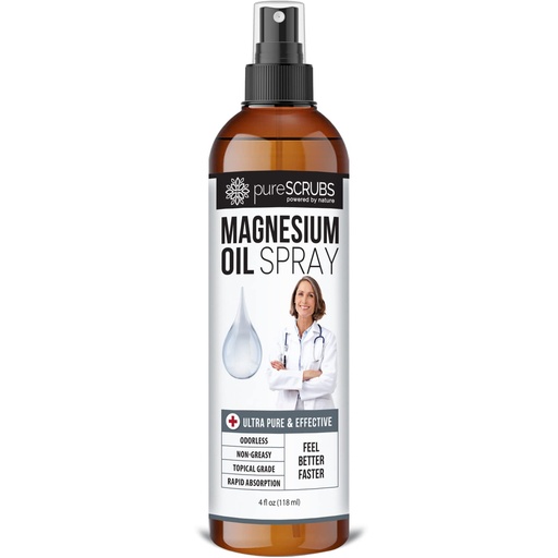 [BRSWGAAOA4MAM3DL] Ultra Pure Magnesium Oil Spray, Triple Filtered, Less Itch & Sting - 4 oz | Glides On Smoothly, No Greasy Feeling, Rapid Absorption for Feet, Muscle Pain, Full Body Use & More - Feel Better Faster