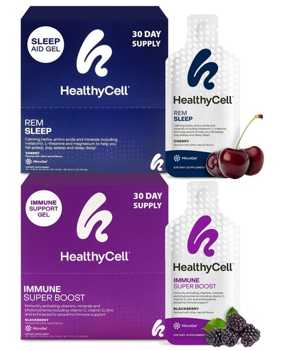 [BRSRMAA5A4IRQC3V] Healthycell REM Sleep Aid Supplement + Immune Super Boost Supplement Bundle