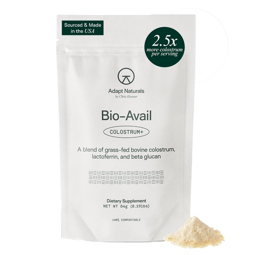 [BRSROA34BN6AKDT3] Adapt Naturals Colostrum Supplement with Lactoferrin & Beta-Glucan, Bio-Avail Grass Fed Bovine Colostrum Powder for Gut Health, Immune Support & Vitality | Non-GMO, 2500mg, Unflavored - 30 Days Supply