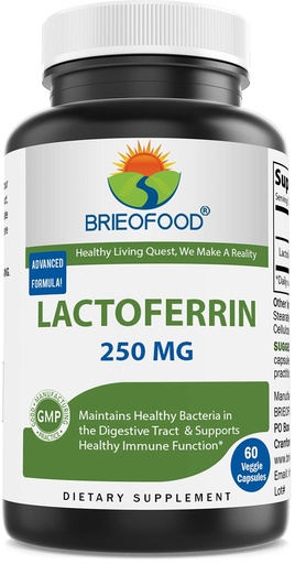 [BRSWGCYKC4IRQDLG] Brieofood Lactoferrin 250 mg 60 Veggie Capsules