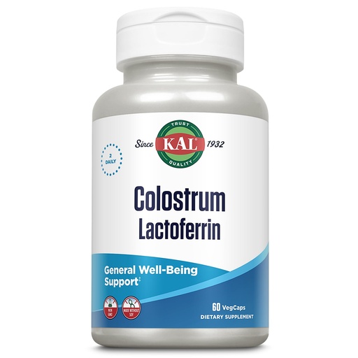 [BRSWIYTYCUPQI2Y5] KAL Colostrum Lactoferrin, 20% Immunoglobulins | Lactoferrin & Beta Glucan | Healthy Immune Support | 30 Serv | 60 Caps