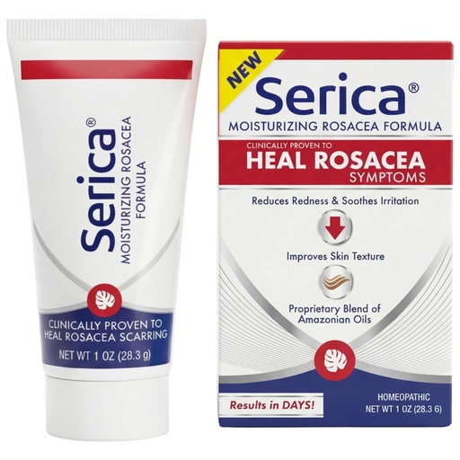 [BRSREBALOYPAEYLA] Serica Moisturizing Rosacea Formula (1 Oz), Helps Reduce Redness, Soothe Irritation, Improve Skin Texture & Tone, Homeopathic Face Moisturizer with Ceramides, Fatty Acids & ian Oils