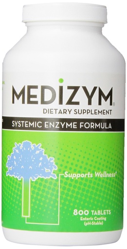 [BRSWIYAMCUMQAAYZ] Naturally Vitamins Medizym Systemic Enzyme 800 Tablets, Yellowish Green/Tan
