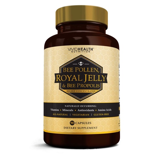 [BRSWIFIOOEPGOHIV] High Potency Royal Jelly and Bee Pollen Capsules, 90 Count