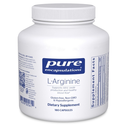 [BRSWIY37CEFQYHAV] Pure Encapsulations L-Arginine - 1,400 mg - Support Nitric Oxide Production - Heart Health & Blood Flow - Gluten Free & Non-GMO - 180 Capsules