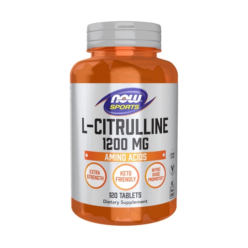 [BRSWIGIQBACQICQ7] NOW Foods Sports Nutrition, L-Citrulline, Extra Strength 1,200 mg, Amino Acid, 120 Tablets