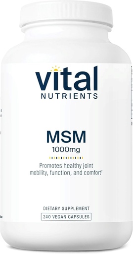 [BRSWIYQTPMFGODDA] Vital Nutrients - MSM 1000 mg - Natural Form of Organic Sulfur - 240 Capsules