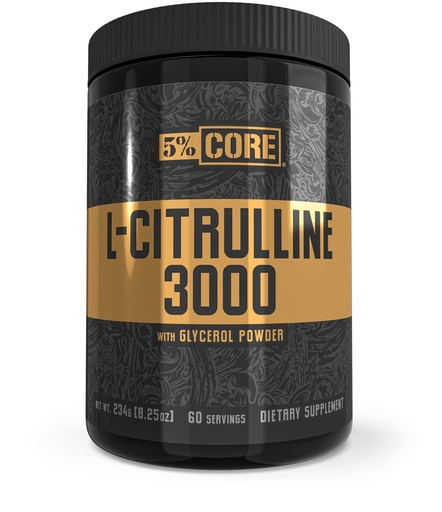 [BRSW2YYDOR7A2YDH] 5% Nutrition Core L-Citrulline 3000 with Glycerol | Nitric Oxide Booster & Muscle Pump Supplement | Pre-Workout Additive | Unflavored (60 Servings)