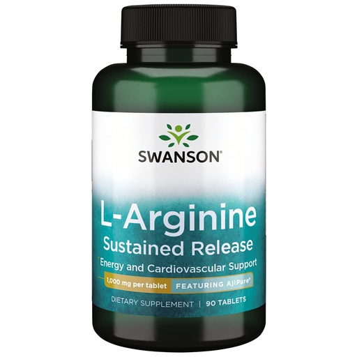 [BRSWIHT4OV6WA2LG] Swanson L-ARGININE Sustained Release AJI 1000Mg 90T