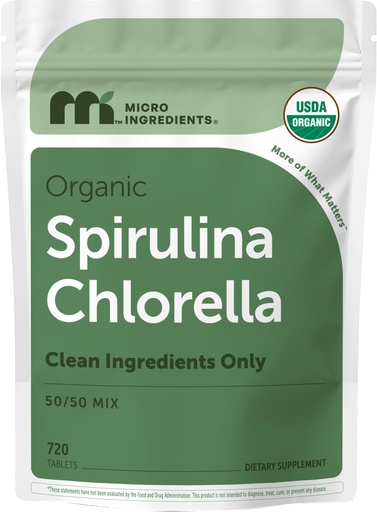 [BRSWKFQZCR6B4CT2] Micro Ingredients Organic Spirulina Chlorella Tablets, 720 Count