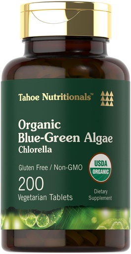 [BRSRMFI5O4MBQYLO] Carlyle Chlorella Tablets | 200 Count | 250 mg | Organic Blue Green Algae | Vegetarian, Non-GMO, Gluten Free Supplement | Tahoe Nutritionals