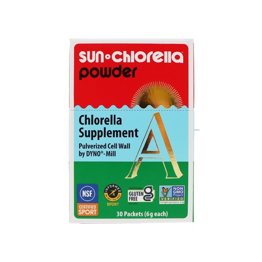 [BRSWECQZBV6BSFI6] Sun Chlorella Powder Green Algae Superfood Supplement Supports Whole Body Wellness Immune Defense, Gut Health & Natural Energy Boost - Chlorophyll, B12, Protein, Non-GMO - 30 Packets | Pulverized Cell Wall for Absorption, Whole-Food B12 & Vitamin D, Chlorophyll Equal to 2-2.5 Cups Spinach or Kale