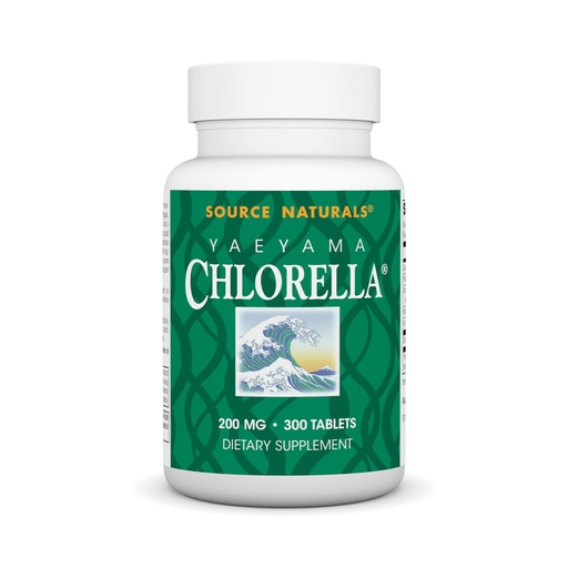 [BRSWIYQTPJ7R2D3K] Source Naturals Yaeyama Chlorella, 200 mg - 300 Vegan Tablets | Green Superfood | Plant-Based B12*