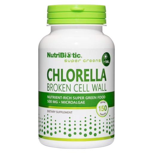 [BRSWIY36CYIQCFA7] NutriBiotic- Chlorella Super Green Food 500 mg 150 tabs | Broken Cell Wall Nutrient-Rich Microalgae, Water Cultivated Superfood | Chlorophyll with Vitamins, Minerals & Trace Elements | Vegan & Non-GMO
