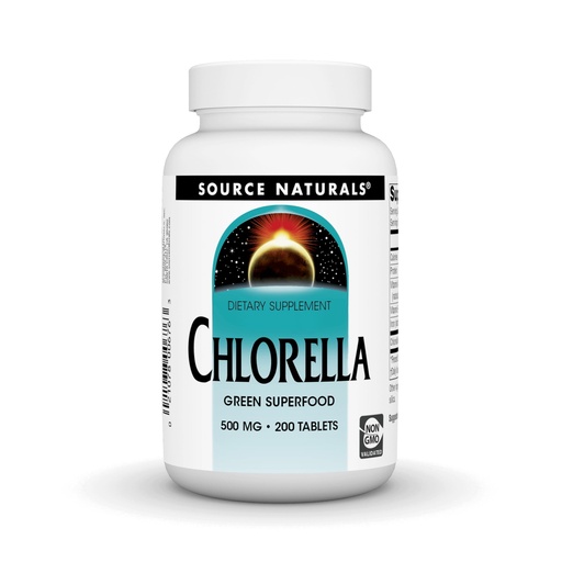 [BRSWIYQBBAJWGEQ3] Source Naturals Chlorella 500 mg Green Superfood, Plant-Based B12-200 Tablets