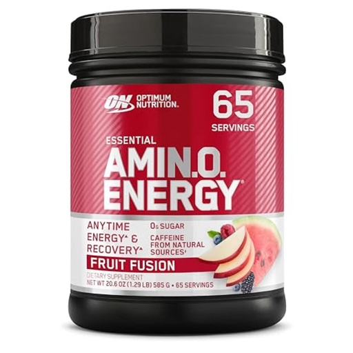 [BRSWIZA3OR7QGCDK] Optimum Nutrition Amino Energy - Pre Workout with Green Tea, BCAA, Amino Acids, Keto Friendly, Green Coffee Extract, Energy Powder - Fruit Fusion, 65 Servings (Packaging May Vary)