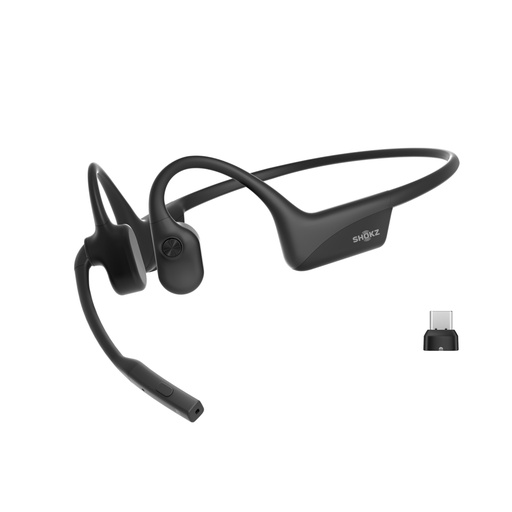 [BRSRAFA6BZ5BYYI2] SHOKZ OpenComm2 UC 2025 Upgrade - Open-Ear Wireless Computer Headset with Boom Mic, Bone Conduction Bluetooth Stereo Headphones, USB-C Dongle Compatible with PC and Mac, Zoom Certified - C120 UC