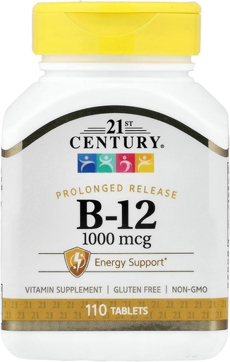 [BRSWIYT6CMMBKC3G] 21st Century B 12 1000 mcg Prolonged Release Tablets, 110 Count