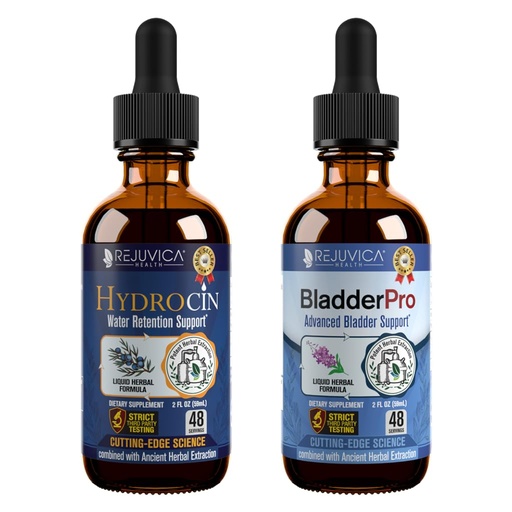 [BRSREHQBAR5QOETX] Rejuvica Health Hydrocin + BladderPro Bundle - Diuretic Water Retention & Bladder Support Supplements - Advanced Liquid Delivery