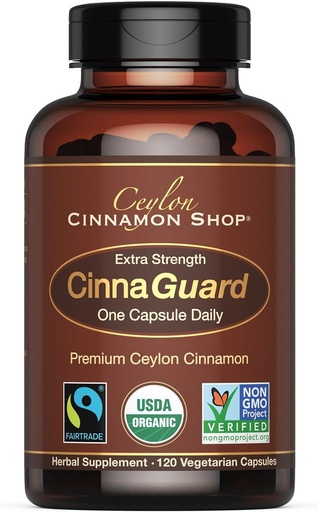 [BRSROBI7CEIAKYL7] Ceylon Cinnamon Shop CinnaGuard™ Organic Ceylon Cinnamon Supplement 2500mg per Capsule | Extra Strength | 4 Month Supply | 120 Count - Non-GMO & Gluten Free Antioxidant