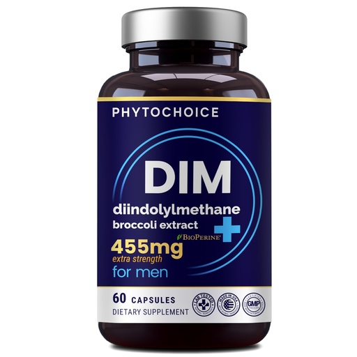 [BRSRE2Q2OIBWAHTO] DIM for Men 350mg High Potency with BioPerine® & Broccoli Extract – 455mg Total Complex for Estrogen Balance & Hormone Optimization, Advanced DIM Supplement for Men, Clean Absorption Formula, 60 Caps