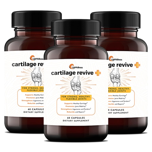 [BRSRGFTYA4HRGCDD] UpWellness Cartilage Revive + Joint Support Supplement for Men and Women - Powered by D-Glucosamine Sulfate, MSM, Vitamin D3, C and More - 3 Bottles
