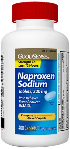 [BRSWIFL6CUDBKYLI] GoodSense Naproxen Sodium Tablets, 220 mg, 400 Count